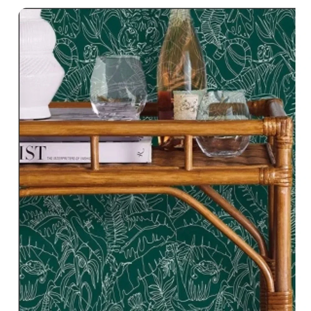 DISCONTINUED Bohemian Jungle Animals Removable Wallpaper Green Peel Stick (5)
